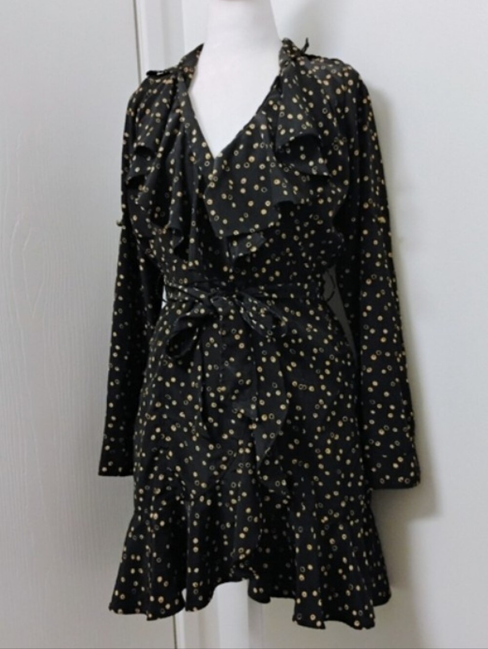 Carolina Williamson Ruffle Wrap Belted Dress Sz Small